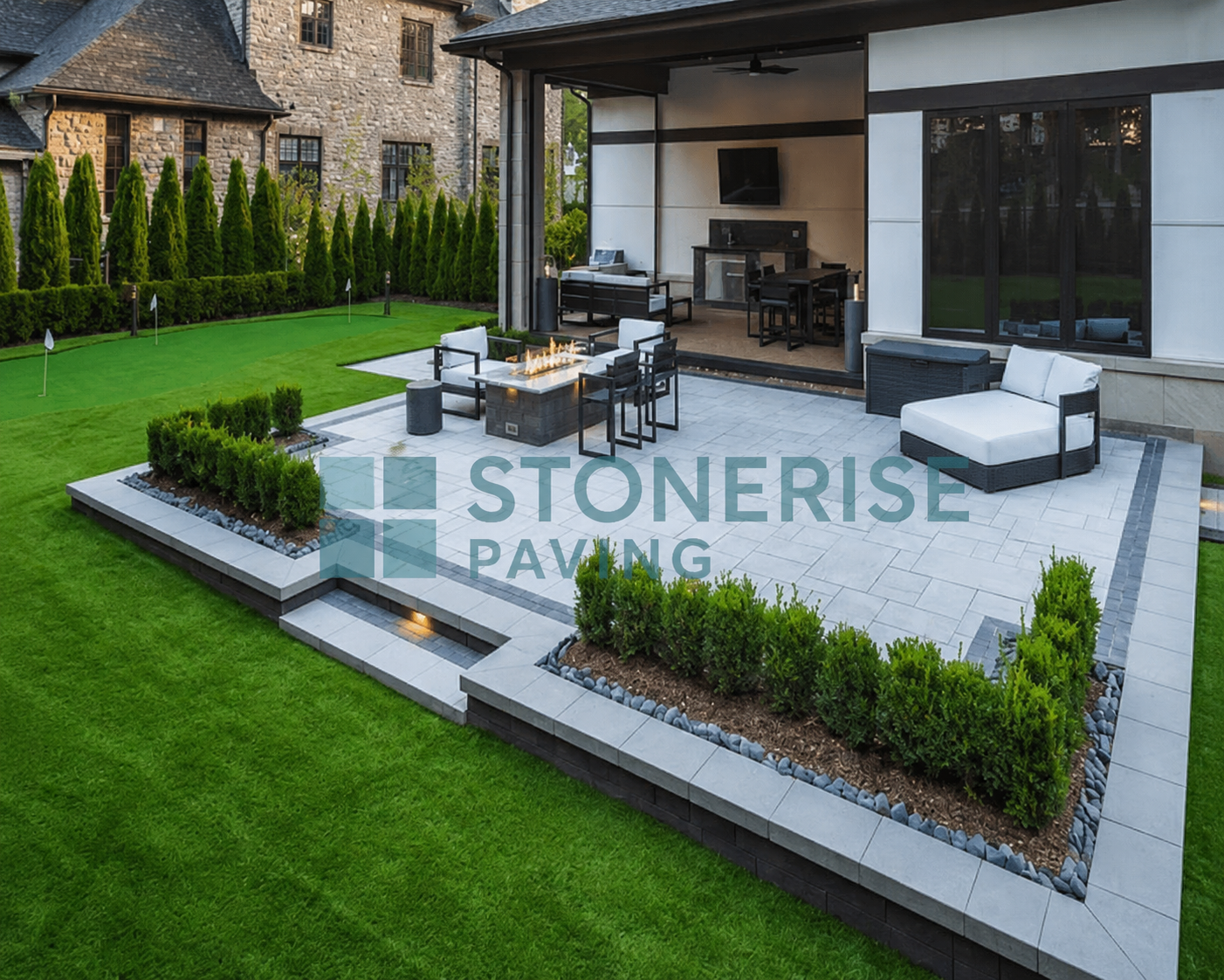 Patio installation by StoneRise Paving