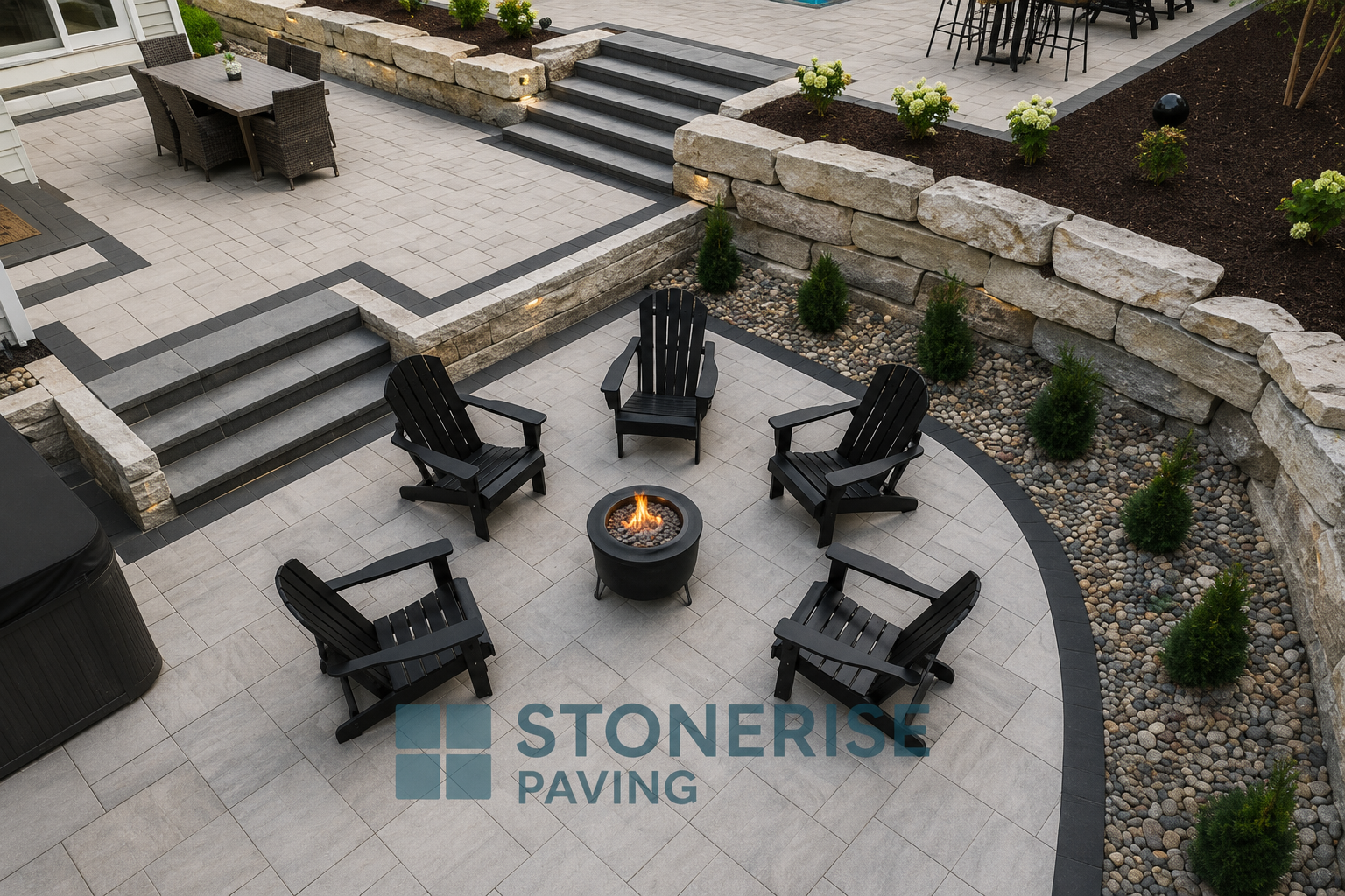 Patio installation by StoneRise Paving