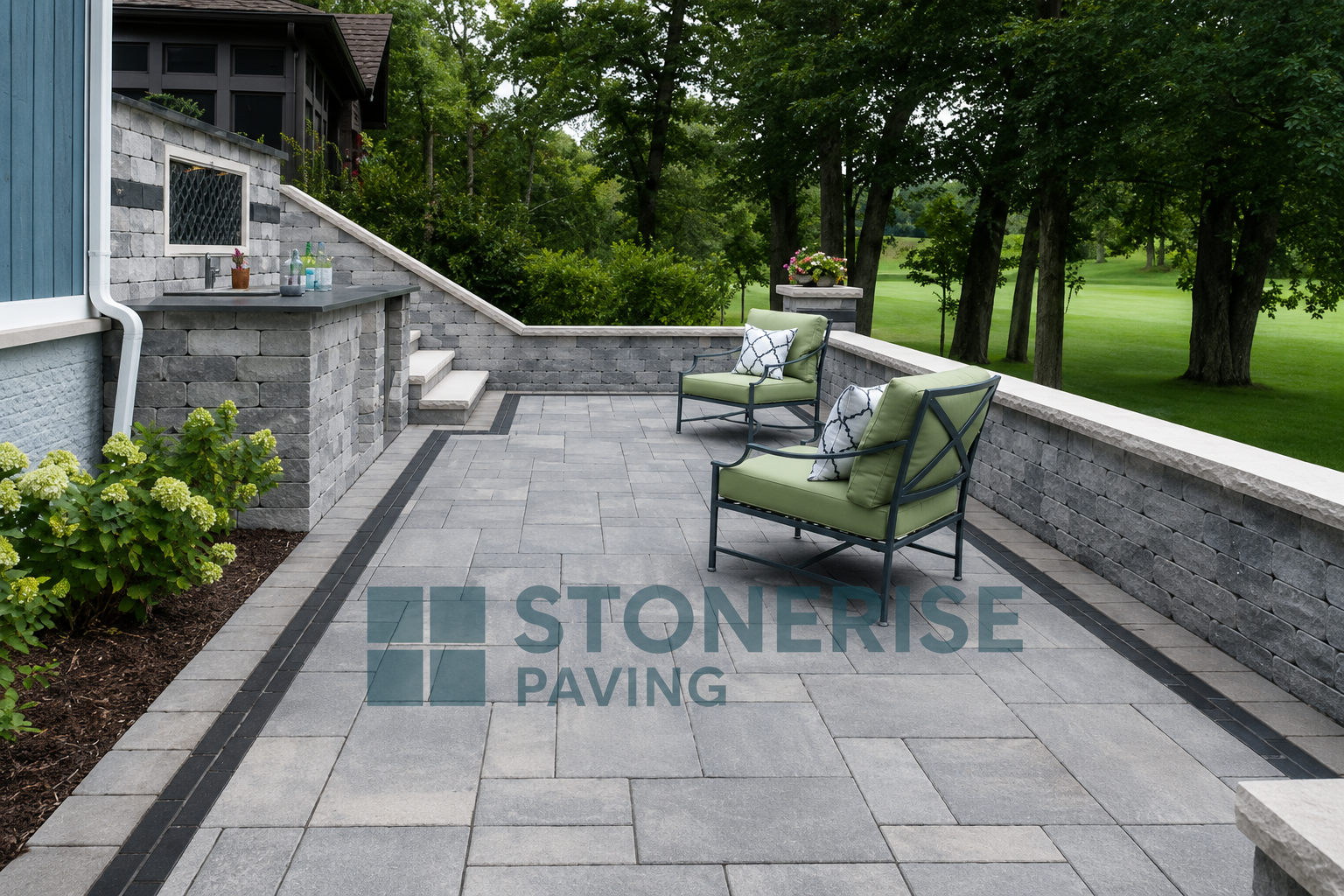 Patio installation by StoneRise Paving