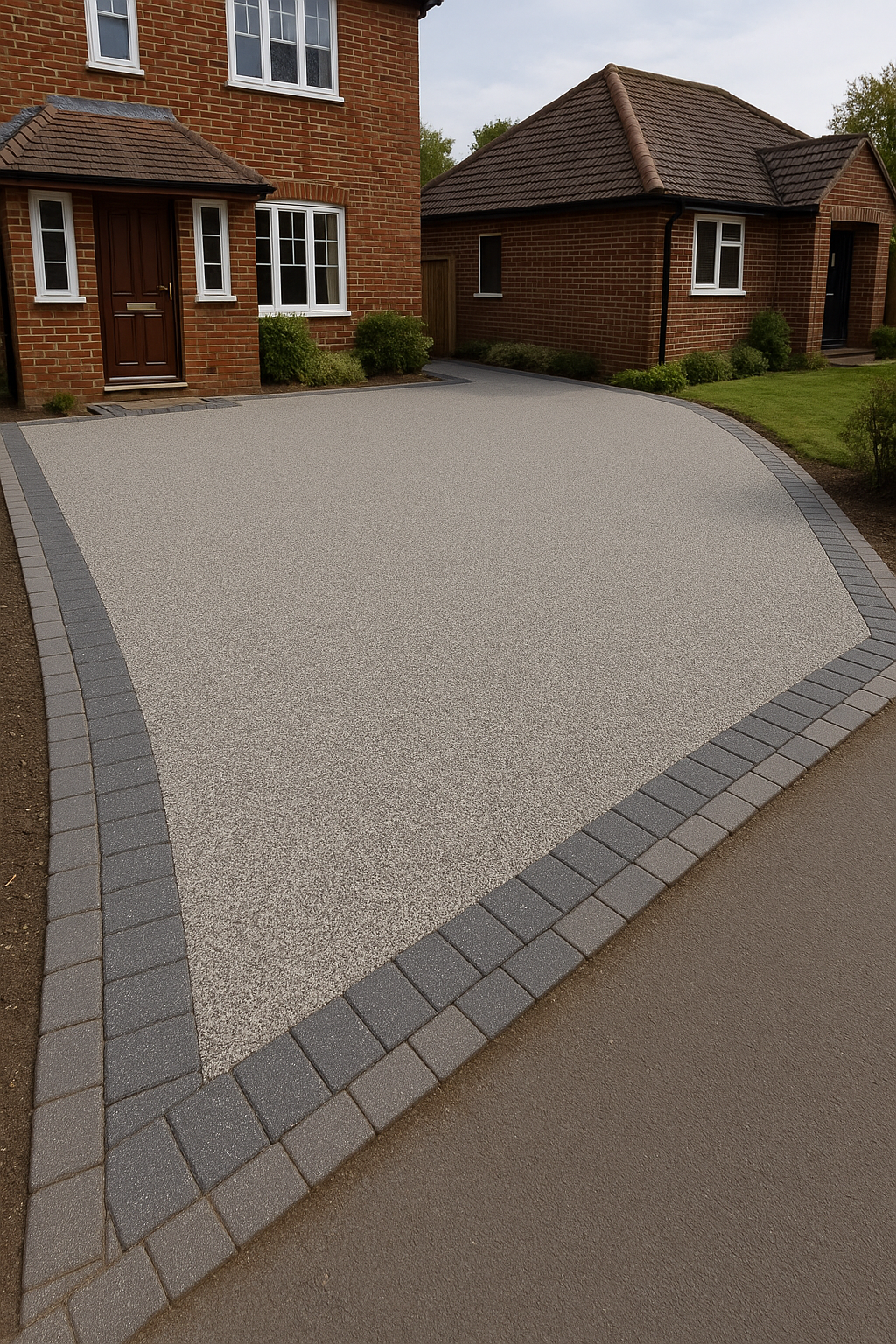 Silver resin bound driveway finish